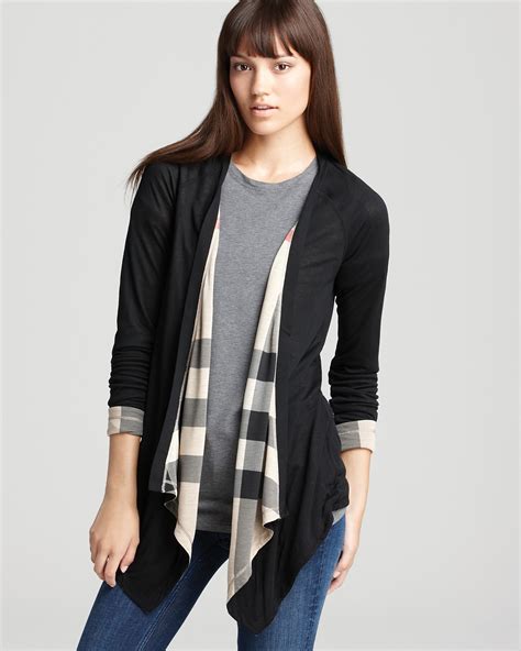 burberry plaid cardigan|burberry reversible cardigan.